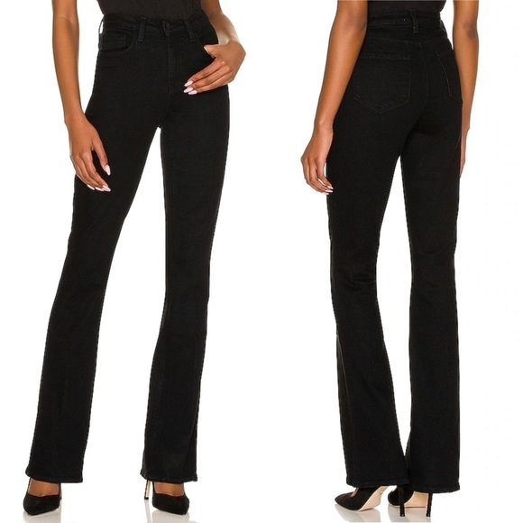 NWT L’AGENCE 90s High Rise Black Stretch Denim Straight Leg Relaxed Fit Jeans 25 - Picture 4 of 5